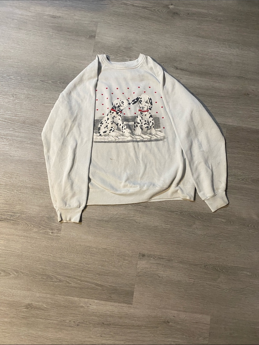 Women's White Dalmatian Graphic Crewneck Sweatshirt